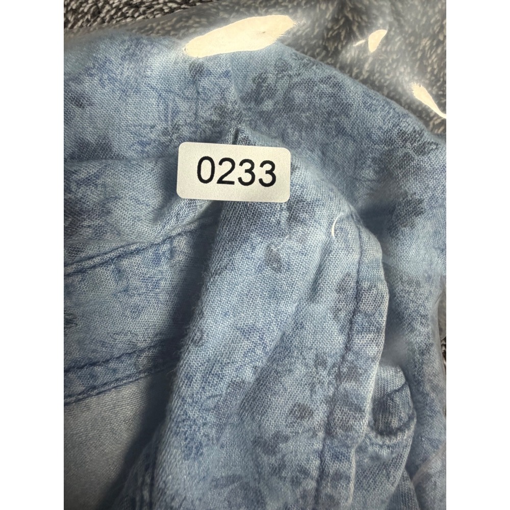 Janina Women Blue Floral Denim Cotton Button Down Shirt Long Sleeve Size 42 - Picture 6 of 6
